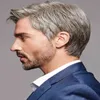 Nxy Wigs Men's Wig Synthetic Fiberヘッドギアファッションシルバーグレーショートヘアカバー