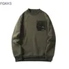 FGKKS Hommes Hoodies Mode Camouflage Poche O-Neck Sweat Hommes Casual Chaud Patchwork Hoodies Sweats EU Taille 201127