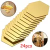 24pcs Hexagon Mirror Wall Stickers Acrylic Self Adhesive Mosaic Tiles Sticker Decals Gold for DIY Bedroom Bathroom Home Decor 22079271205