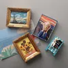 MONA LISA Kylskåp Magnetiska klistermärken Van Gogh Sunflower Världsberömda målningar 3D Kylmagneter Hemdekoration Samling