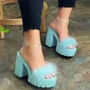 PVC Women Open Teen Sandals Gladiator Super High Heels Summer Shoes Woman Platform Heel transparante grote maat hiel