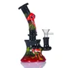 Unique Heady Glass Bongs Eye 3D Halloween Style Hookahs Water Pipes Showerhead Perc Octopus Oil Dab Rigs Beaker Bong Glow in the dark Wax Rigs With 14.4mm tobacco Bowl