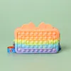 Decompression Toy Pop Pencil Case Bubble Silicon Cute Pencil Box Marker Stationery Bag