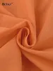 Bclout orange linne byxa passar kvinnor förlorar kort ärm enstaka bröst långa skjortor casual breda benbyxor set kvinna 2 stycken 220812