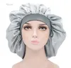 Bonnet Extra Large pour femmes, grande taille, imprimé beauté, en Satin de soie, Bonnet de nuit, couvre-tête
