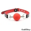 Ourbondage PU Leather 3 Color Ball Gag With Stick Open Mouth Muzzle Strap BDSM Bondage For Men and Women sexy Toys