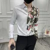Men's Casual Shirts Slim Fit Vintage Mens Fashion Dress With Printed Designer Party Silk Smooth Satin Clothes For Men Bags To