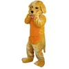 Masscote de cachorro amarelo mascote de penhas de penhas
