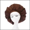 ビーニー/スキルキャップハット帽子スカーフグローブファッションアクセサリー女性女性レディーカラーエクストラ大きなサテンナイトスリープキャップdhv6w