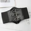 Belts Punk Women Charm Waistband Wide High Waist Cummerbund Belt Leather Black Jewelry Ladies Coat Stretch For Dress Cosplay Wedding