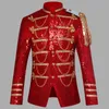 Giacca blazer impreziosita con paillettes Giacca da uomo Stage Party s Abito militare Abito smoking Cantante Spettacolo DJ Costume Homme 220819