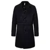 Осенняя зимняя черная шерстяная шерсть мужчина в корейском стиле длинные шерстяные пальто мужская односпальная куртка повседневная мешалка мужские смеси T220810