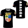 Aragon I 무료 커스텀 TSHIRT 스페인어 아라곤 TSHIRTS 플래그 엠블럼 티 셔츠 DIY SARAGOSSA CITY NARM NUMBER T SHIRS 220611