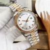 CAI JIAMIN - Luxury Men's Automatic Machinery Men's Watch 41mm Diamond Watch Silver/Rose Gold All rostfritt stål 2813 rörelse Fashion Green Dial Watch