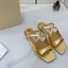 Fashion-Classic Ladies Designer Gladiator Sandaler Bridal Evening Shoes Square Toe Patent Leather Sexy Print Slippers Summer Flat Sandals