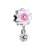 925 Srebrny urok koraliki Dangle Flower Flower Firey Bajki Butterfly Fit Pandora Charms Bransoletka DIY Akcesoria biżuterii