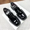 Black Patent Leather Loafers Driving Boats Flat heel Lazy Shoes Fashion Gentlemen Oxfords Shoes