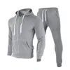 Herrspårar för herrkläder Huvtrakten 2 -stycken Casual Full Zip Jogging Sweatsuit Set 2022 Män överdimensionerade Gym Sportswearmen's