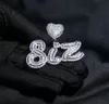 Nombre personalizado a-z Zircon Baguette letras de firma colgante collar para hombres mujeres regalos collar de circonia cúbica joyería de Hip Hop