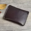 Porte-cartes hommes haute qualité titulaire en cuir véritable petit portefeuille solide argent sac ID étui 2022 Vintage Mini sac à main pour MaleCard