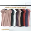 Personnaliser la version coréenne d'été de modal couleur unie col en V sans manches lâche femmes t-shirt décontracté fond haut 220621