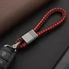 Nyckelringar läder rep nyckelring för bilhandvävd hästsko spänne nyckelringar par auto present löstagbar metall lyxkedjor enek22