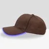 LED Luminous Black Hats Sun Protection Snapback Hat Cotton Sports Glowing Baseball Cap