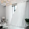 YCENTRE White Chiffon Solid Sheer Curtain for Living Room Bedroom Window Voiles Tulle Cortinas Feel Smooth and Soft to the Touch 220511