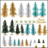 Christmas Decorations Festive Party Supplies Home Garden 49Pcs Mini Tree Decor Desktop Adornment For Shop Drop Delivery 2021 Lxtnw