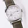 Orologi da uomo d'affari orologio con quadrante bianco orologio automatico da uomo CAL.9010 cinturino in pelle 1314 luminoso VS meccanico Pam Dive 300M cristallo data acciaio VSF abito 44 mm orologi da polso