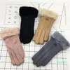2022 Nieuwe mode suède single-thread mond splithandschoenen voor herfst en winter warme outdoor furry student dubbeldekkers verdikte lamb topkwaliteit