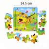 5PCS Großhandel Giraffe Dinosaurier Tiger Panda Ente Affe Delphin Elefant Zebra Biene Hund Schmetterling Eule Tier Holz Puzzles gehirn Spielzeug