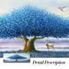 Abstract Art Blue Tree Tree Oil Painting Canvas Pintura Cartaz Impressão Nórdica Arte da parede Imagem para sala de estar Home sem moldura