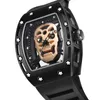 Zegarek na rękę I'Wait Men's Watch Fashion Unikalny pusty wygląd czaszki wodoodporne świetliste zegarki Zestaw inkrustowany diamentowy kwarc Watchwr