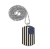 Hip Hop American Flag Pendant Necklaces Mens Army Military Card Charm Beaded Chain Necklace For Women Fashion Jewelry