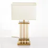 Lâmpadas de mesa Luxo de luxo com tecido de cristal de lâmpada de cabeceira de cabeceira Luzes de luz Designer Gold Study Decor LightingTable