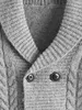 Cardigan in maglia a trecce doppio petto con collo a scialle per bambini SHE01