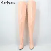 Sorbern Custom Patent Overknee Stiefel Pu Futter High Heel Damen Stiefel Große Größe 15 Sexy Fetisch Heels Unisex Custom Breite Beine