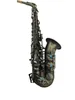 Saxophone alto professionnel noir mat avec gravures de fleurs