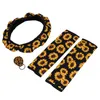 Steering Wheel Covers 1 Set/4pcs Car Accessories With 1pc Sunflower Cover 2pcs Belt And Sunflowers