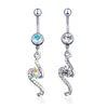 Mode Piercing Kroppssmycken Koreansk Trendig Diamant S-formad navel Ringar Lovery Belly Rings