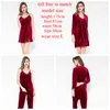JULY'S SONG Fashion Velvet 4 pezzi pigiama invernale caldo set donna sexy abito di pizzo pigiama abito da notte senza maniche indumenti da notte 220329