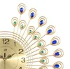 Große 3D Gold Diamond Peacock Wall Clock Metall Uhr für Wohnzimmer Dekoration DIY Uhren Crafts Ornamente Geschenk 54 cm 2674 T2