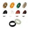 Slumpmässig blandad 8mm natursten ring opal turkos svart onyx tiger ögon sodalit malachite smycken gåva finger ringar för kvinnor män