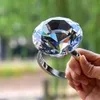 Decoração de Artes e Artesanato de Casamento 8cm Crystal Glass Big Diamond Ring Romantic Romantic Wedding Props Ornaments Gifts Gifts Local
