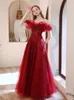 Party Dresses Red Luxury Sequined Feathers Long Sleeves Host Dress Formal Partydresses For Girls Gowns With Diamond HandmadeParty