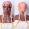 Ombre Sarışın Sentetik Perukblack Twist Örgülü Isı Dayanıklı İki Kutu Cosplay Drag Queen Perukları Siyah Kadınlar OLY220505