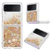 الرمل السريع السائل الفاخر بلينغ سائل لسيمسونج Z Flip 3 5 4 Flip3 z Flip4 iPhone 14 13 12 11 Pro Max XS XR 7 8 Plus Silicone Glitter Cover