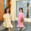 Sommer Baby Mädchen Casual Kleid Slash Neck Puff Kurzarm Rüschen Prinzessin Kleid Kinder Kinder Baumwolle Kleider