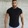 Men's Muscle Short Sleeve Sweat T-shirts Quick drying Gyms Super Extreme Tops Breathable Stretch Tee 220402